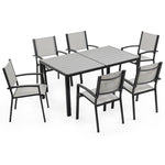 FORTIA 7pc Outdoor Dining Furniture Set, Table and Chairs Setting for Outside V219-OTDODSFOA7TA