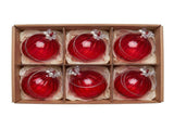 Christabelle 6 Red Glass Christmas Baubles Jewelled Top 8cm Xmas Tree Decorations Hanging Ornam 112_YAN411