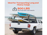 Truck Ladder Rack, 53.3-80.01 cm Height, Adjustable Non-Drilling Aluminum Cargo Rack with Sidebar, V952-PKHJTJKLDCBKLL6NPV0