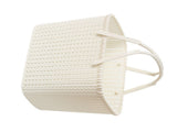 Imitation Rattan Woven Basket Plastic Handheld Fruit Storage Basket Beige for Home V1294-YM0901-3117240204111