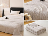 Silver Bamboo Fibre Summer Blanket - Vine Pattern Cooling Throw Blanket 200230cm Lightweight V888-ELOSUNG54969-8