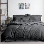 luxurious linen cotton quilt cover set king charcoal V517-LCQC-KCHA