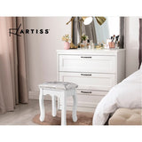 Artiss Dressing Table Stool Velvet White DRESS-D-STOOL-WH