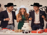 6 Pack Women Cowgirl Cowboy Hats Western Rhinestone Hat for Bachelorette Bridal Shower Wedding Party V1258-DP02-C-2210