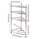 Stainless Steel Bathroom Storage Shelf,Four-Layer Storage Rack, Bathroom Triangular Rack, Washbasin V1161-107890