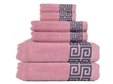 Pink Luxury Cotton Towel Set - 6-Piece Highly Absorbent Bath & Hand Towels V888-ELOSUNG23035