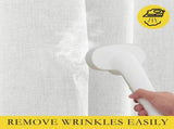 100% Absolutely Blackout Linen Curtains with Thermal Insulated White Liner,Greyish White,52" V1258-DP02-C-1290