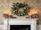 4th of July Eucalyptus Wreath for Front Door, 18 inch USA 250th Anniversary Patriotic Outdoor V1366-AZ2-W-14183
