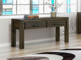 Hall Table 2 Storage Drawers Solid Acacia Wooden Frame Hallway in Chocolate Color V43-HT-NOW-CH