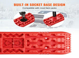 2PCS Traction Boards with PP for Mud Snow Sand Storage Bag Long Red V952-QCTKBZBS2JZZK3NO1V0