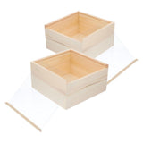 2Pcs Wooden Storage Container with Transparent Acrylic Lid Sliding Cover for Small Items V1369-AZ3-W-18325