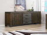 Buffet Sideboard in Chocolate Colour Constructed with Solid Acacia Wooden Frame Storage Cabinet with V43-BFT-NOW-CH