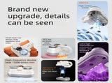 Winter Cleaning Kit White Wireless Dust Mite Vacuum and Purple Double Roller Carpet Brush Combo - UV V888-ELOSUNG53530
