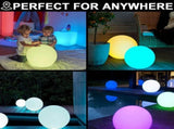 16' LED Glowing Ball Light w/Remote Set of 3, 13 RGB Colors Changing Waterproof Light Up Ball V1192-AZ-W-25753