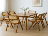 Levede 6X Foldable Rattan Dining Chairs CH1080-2-WAX3