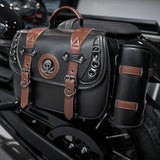Motorcycle retro rear seat bag detachable side bags, PU leather waterproof and wear-resistant, V1232-MTCB-001
