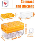 Ice Cube Tray with Lid&Bin, Ice Cube Mold with 56 Cubes, Stackable Ice Trays for Freezer with V1258-DP02-C-1