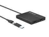 Simplecom DA369 USB 3.0 or USB-C to Dual 4K HDMI 2.0 Display Adapter for 2x 4K60Hz Extended Screens V28-DA369