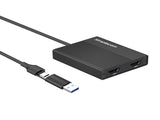 Simplecom DA369 USB 3.0 or USB-C to Dual 4K HDMI 2.0 Display Adapter for 2x 4K60Hz Extended Screens V28-DA369