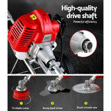 Giantz 62cc Petrol Brush Cutter Whipper Saw Trimmer 2 Stroke 3-in-1 Wheel CSAW-WHEEL-SXTO-N-OV-RD