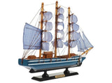 Wooden Sailboat Decoration for DIY Craft Blue Wood Ornament Desktop Sailboat .5 Inches V1369-AZ3-W-10547