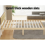 Artiss Bed Frame Queen Size Wooden Base Mattress Platform Timber Pine YUMI WBED-YUMI-Q-WD-AB