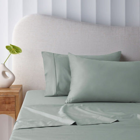 Accessorize 400TC Sage Bamboo Cotton Sheet Set 40cm Wall Double V442-HIN-SHEETS-BAMBOOCOTTON40CM-SAGE-DS