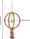 Bird Swing Perch Stand Cotton Rope 2 Two Rings Toy for Parrot Budgie Parakeet Cockatiel Conure V1188-WTJ-TLK-0185
