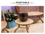 Stool with Wood Material Rustic Design Outdoor Patio Side Table Light Brown V1370-AZ4-17318