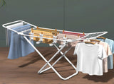 Upgrade Double Wing Floor Folding Drying Rack For Clothes Quilt Towel-White V1161-109759