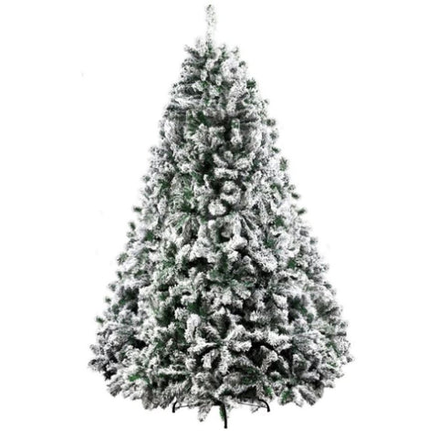 Jingle Jollys Christmas Tree 2.4M Xmas Tree Decorations Snow Flocked 1500 Tips XM-TR-FULL-8F-GS