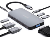 BENFEI 335GY-C Hub with Triple Display, 8-in-1 Docking Station V28-ELEBEN335GY