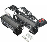 Strobe Lights, 2 pcs 8 LEDs Emergency Strobe Warning Lights Emergency Flashing Warning Lights 12V V1188-MS-227-1805