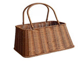 Plastic Imitation Rattan Basket Rustic Imitation Handwoven Picnic Basket Wtih Handle for Food V1294-YM0901-3117240191711