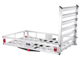 50 x 29.5 x 8.7 in Hitch Cargo Carrier, 500lb Capacity Trailer Hitch Mount Aluminum Cargo Basket V952-CHXLK47286500HPGUV0