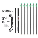 Everfit 55lbs Bow Arrow Set Recurve Takedown Archery Hunting for Beginner Green BS-AD55-GN