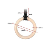 Birch Wood Gymnastic Rings with Adjustable Straps Strength & Calisthenics Training V63-819913