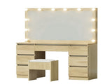 Artiss Dressing Table Vanity Desk Set Stool 12 Led Bulbs Wood FURNI-N-DRESS02-LED-WD-AB