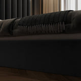 Queen Size Black Velvet Fabric Golden Metal Storage Elegant Luxury Bedframe V357-STARSHINE-QUEEN-BK-A