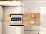 Artiss 3 Tier Adjustable Laptop Desk Tiltable Mobile Side Table Wheels Oak LA-DESK-C-60-2T-WD