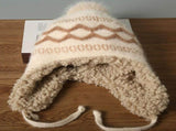 Women'S Knitted Hat Furry Ear-Flap Hat Pom-Pom Hat Winter Accessory Women'S - Black - Size L V1347-939-76328-BLK-L