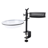 Deck Bird Feeders with Mesh Tray Detachable Adjustable Clamp Rail Bird Bath Balcony Porch Feeder for V1294-YM0901-3111240176011