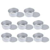 8 Pcs 4-Inch Anodized Round Chiffon Cake Pans Non-Stick Living Bottom Baking Molds for Household Use V1192-AZ-W-20286