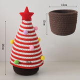 Christmas-themed cotton yarn woven storage basket, Christmas tree-shaped desktop storage box with V1265-AU-043-HONGBAI