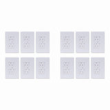 12-Pack Safety Self-Closing Outlet Covers, Wall Socket Plate Automatic Sliding Cap Cover for V1366-AZ2-W-17782
