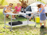 Stainless Steel Work Table 30 x 60 x 38 Inch, with 4 Wheels, 3 Adjustable Height Levels, Heavy Duty V952-CFBXGGZTLCDJ1CSD7V0