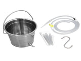 2L Enema Bucket Kit with Silicone Tubing Nozzle Tips Storage Bag Stainless Steel Coffee Milk Barrel V1294-YM0715-3117220132011