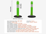 3 Pack Traffic Delineator Posts, 1140 mm Traffic Safety Cones with Fillable Base and Reflective V952-TCDZJTJSZLS4LWRAR001V0