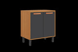 Base Kitchen Wooden Cabinet/Cupboard with 2 Doors in Cinnamon Finish - Napoles Graphite Flat Pack V1112-3600001943