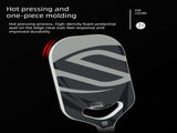 Black T700 Carbon Fiber Pickleball Paddle - 16mm Thick - Power Air Aerodynamic Design, PP Honeycomb V888-ELOSUNG56200-4